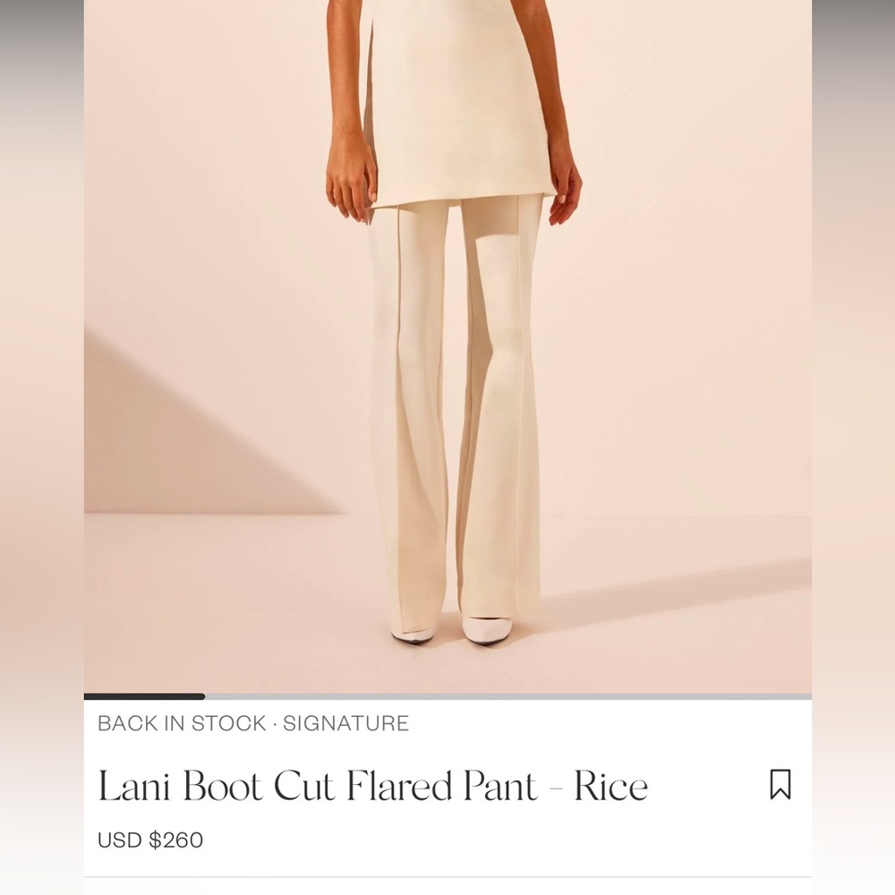 Shona Joy Lani Boot Cut Flared Pants - Rice